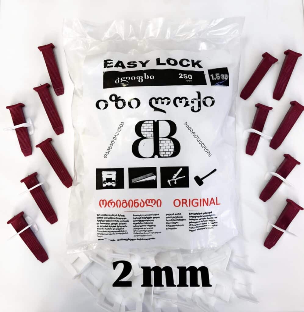 მეტლახის დამჭიმი კლიფსი Easy-Lock/იზი-ლოქი – 2 მმ