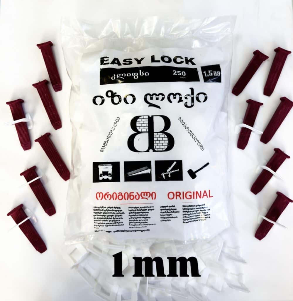 მეტლახის დამჭიმი კლიფსი Easy-Lock/იზი-ლოქი – 1 მმ